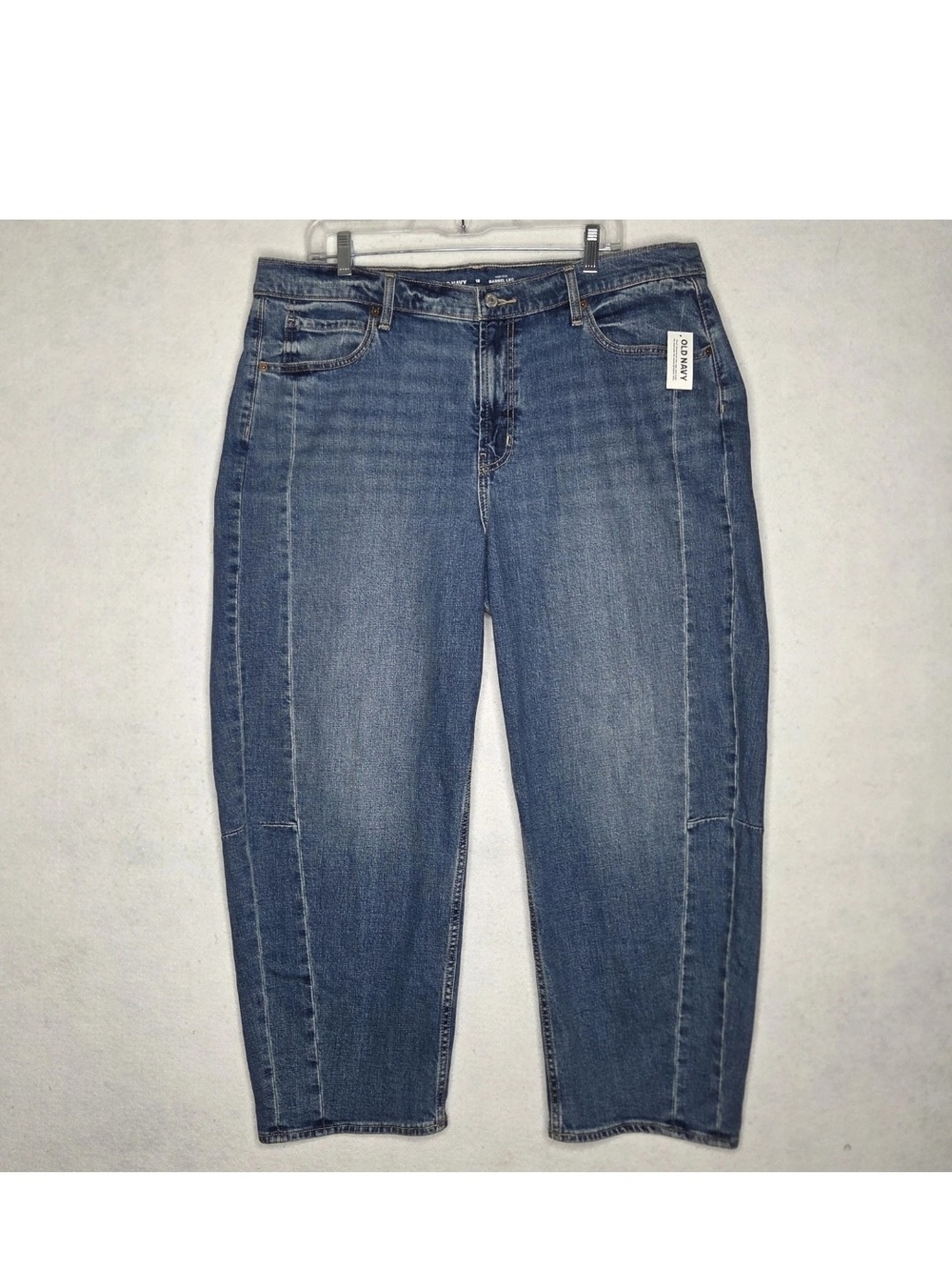 Old Navy NWT High Rise Baggy Barrel Leg Jeans Womens 18 Indie Sleaze Grunge Blue